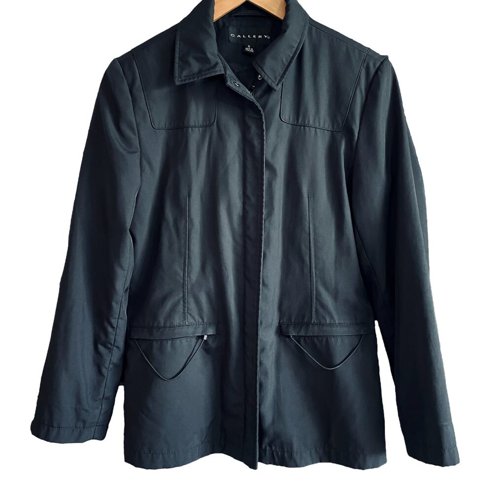 Gallery Women's Black Waterproof Jacket Coat  Size Small